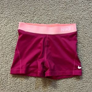 Nike Pro fitted shorts SMALL pink